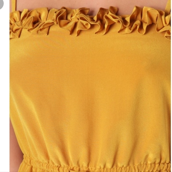 Marc by marc jacobs yellow Mustard Silk ruffle mini dress Size 8 - Picture 10 of 14
